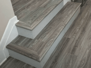 bended vinyl floor step down