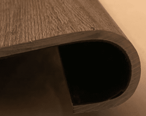 rounded bended vinyl floor section