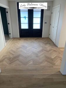white oak herring bone floor